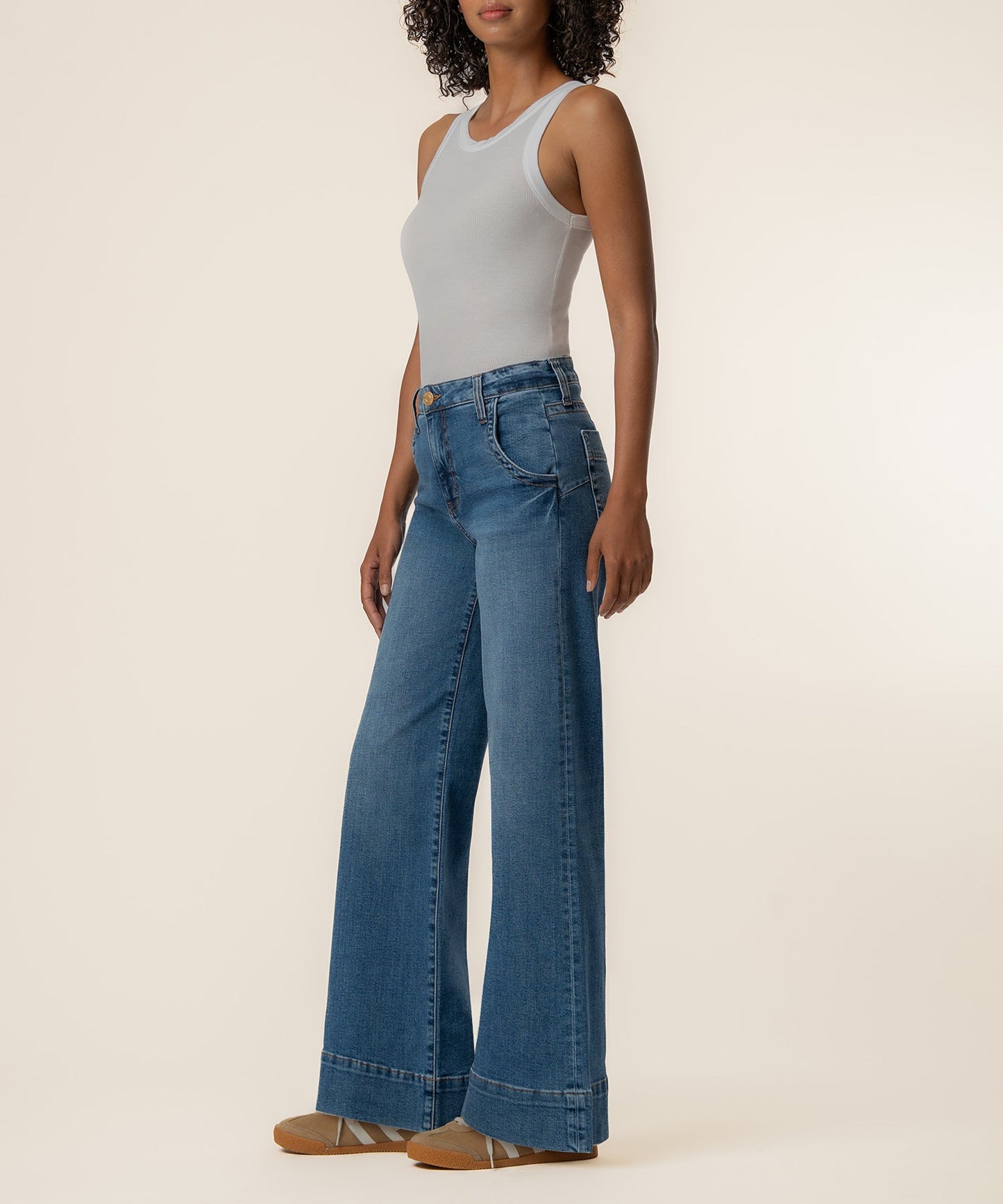 KUT Maya High Rise Wide Leg in Journey Wash