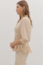 Myrna Long Sleeve Smocked Waist Top