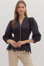 Myrna Long Sleeve Smocked Waist Top