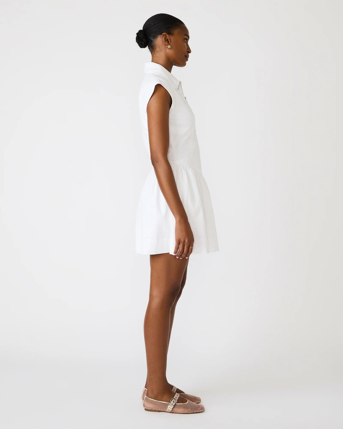 Steve Madden Gracyn White Zipper Dress
