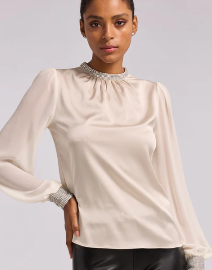 GENERATION LOVE Ashley Crystal Blouse in Mist