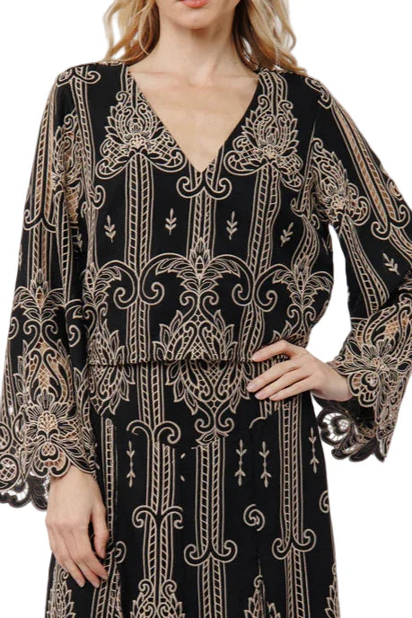 Ciebon Becca Two-Tone Lace Cutout Top and Skirt Set