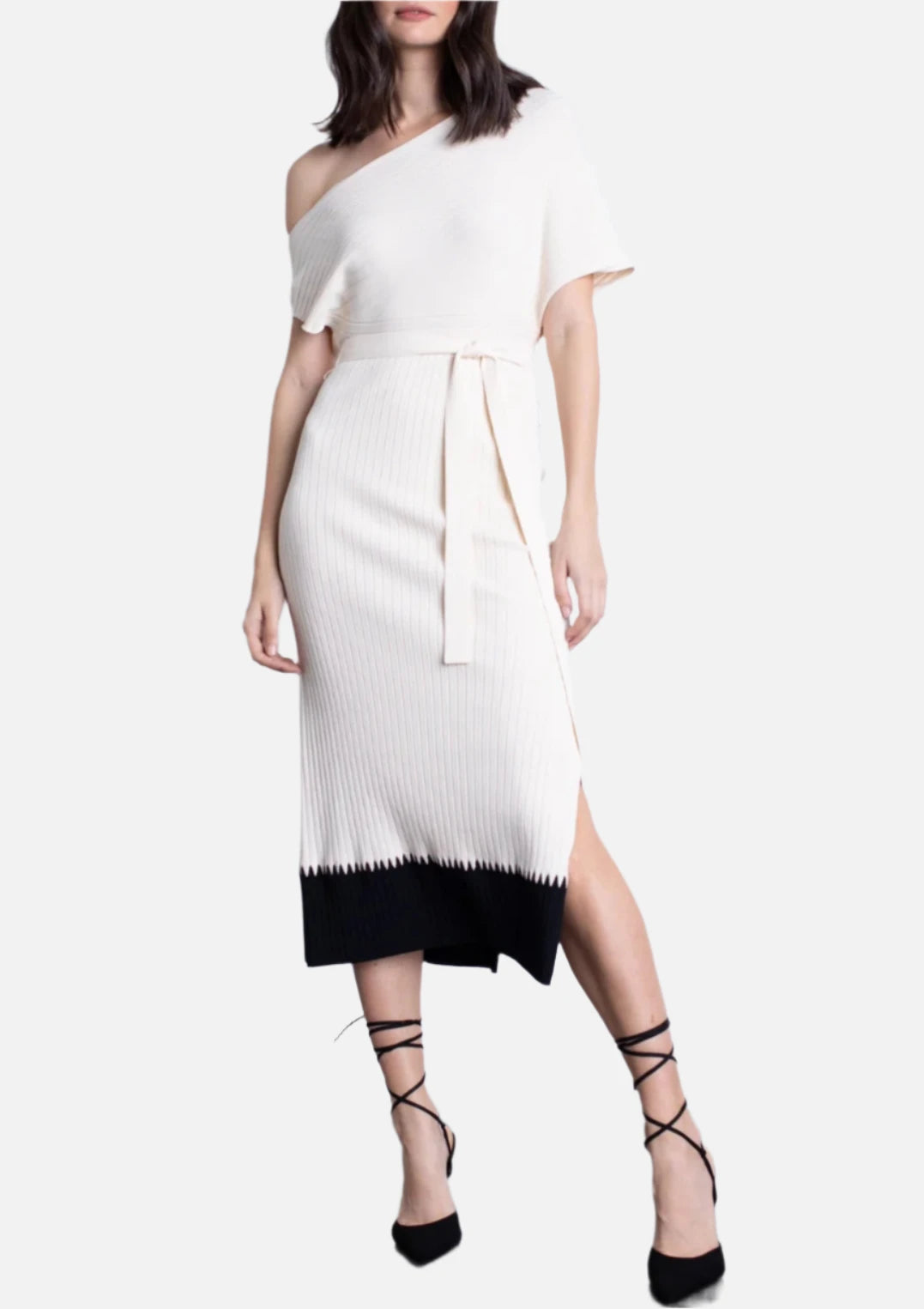 Amber Knit Midi Dress - Winter White