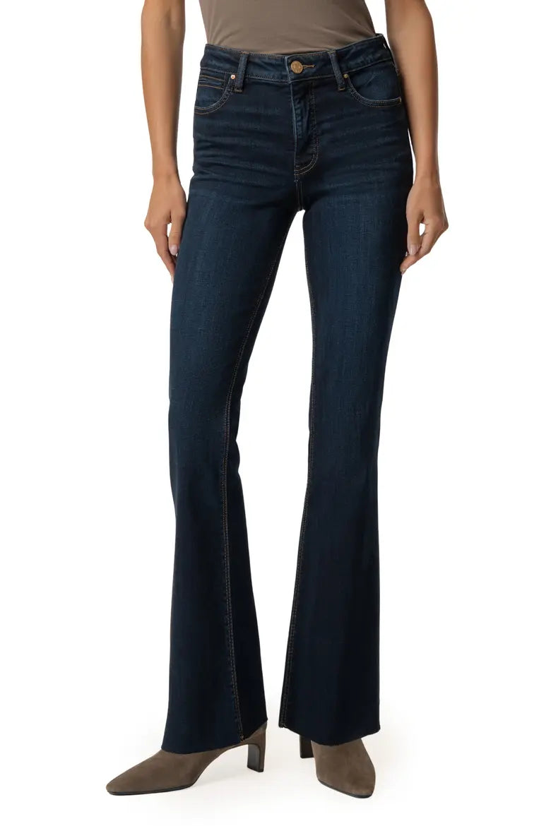 KUT Ana High Rise Flare Raw Hem