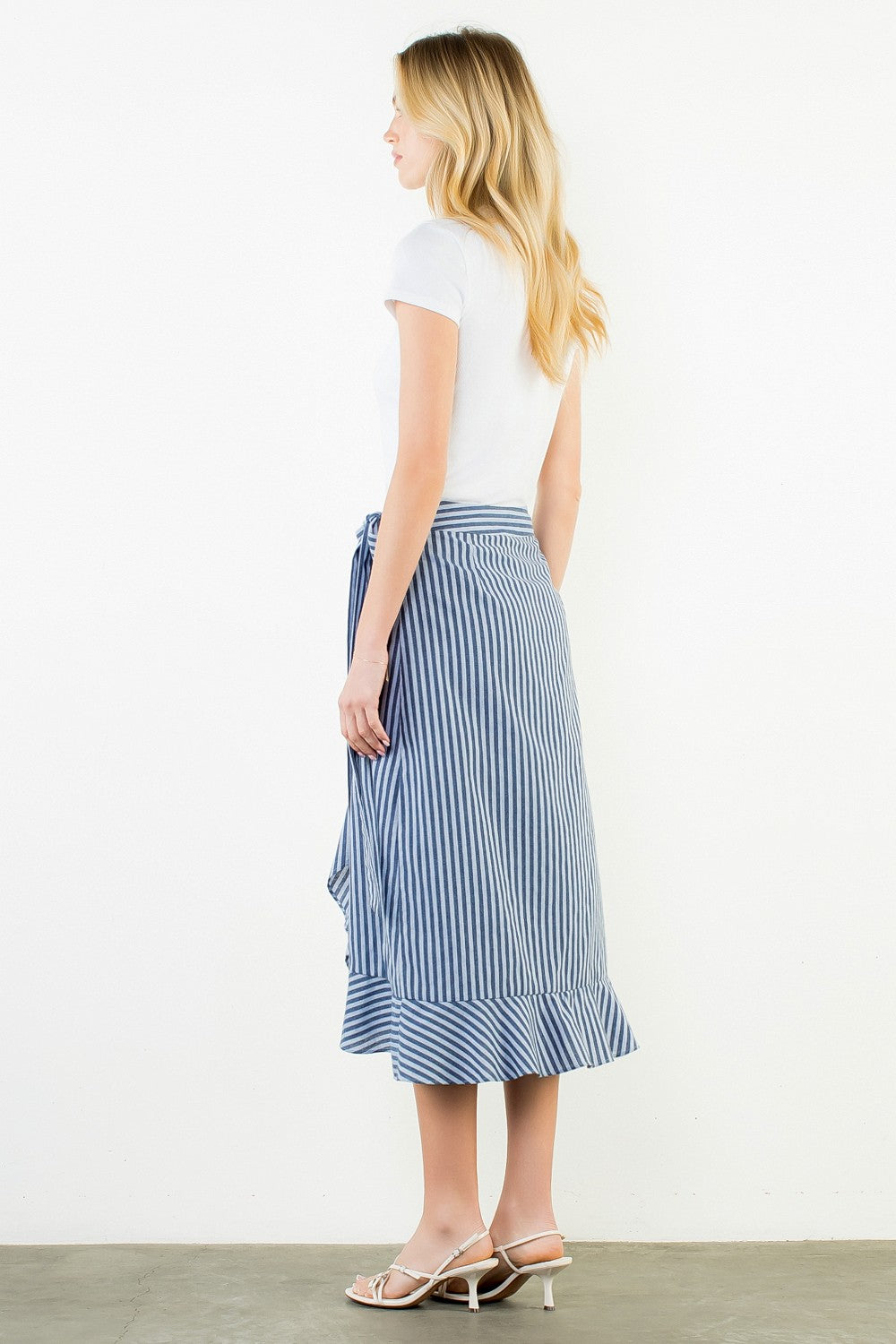 THML Sally Stripe Wrap Skirt