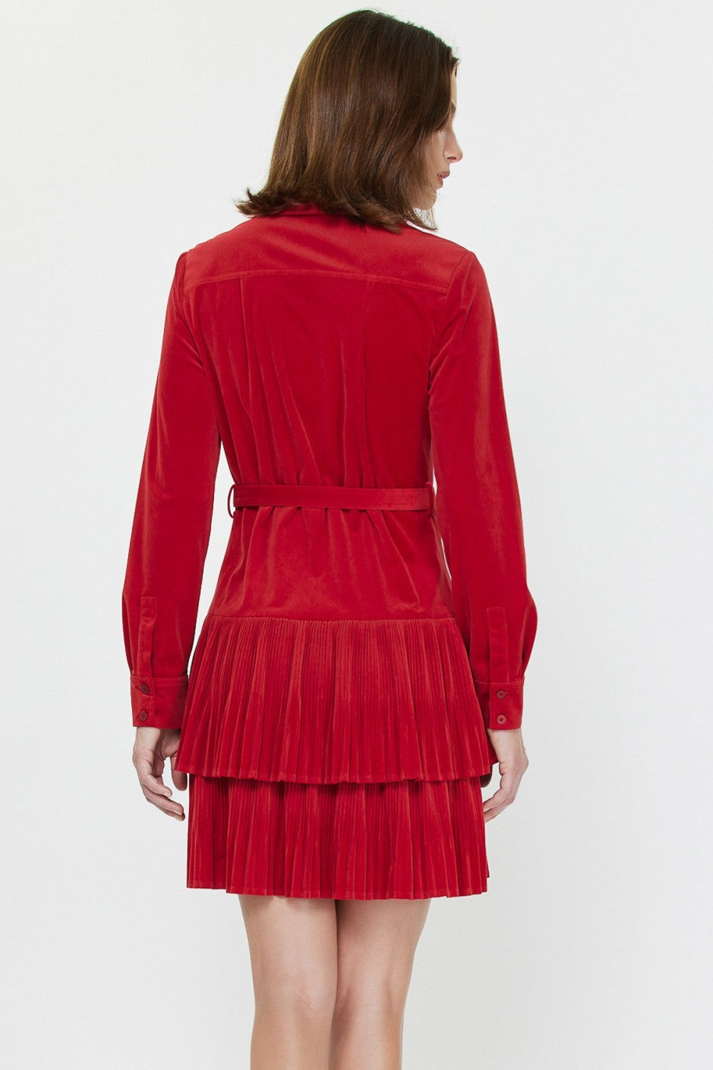 Alanis Button Down Red Mini Dress