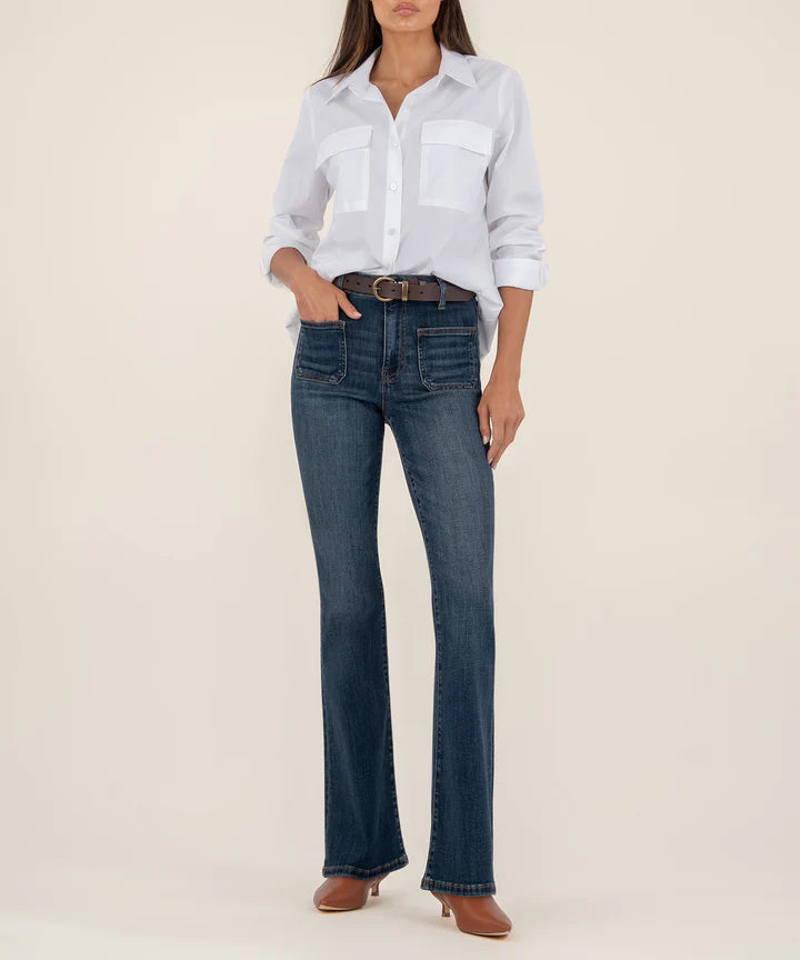 Ana High Rise Flare With Patch Pockets Regular Hem