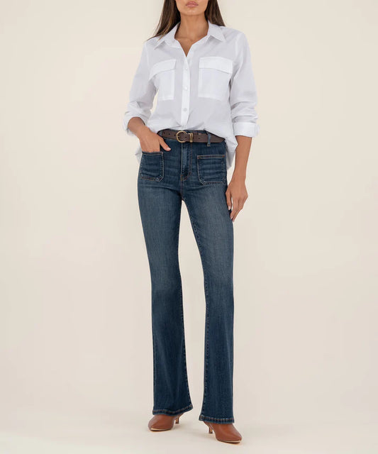 Ana High Rise Flare With Patch Pockets Regular Hem