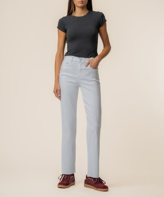 Kut Avery High Rise Fab AB Easy Straight Leg Raw Hem