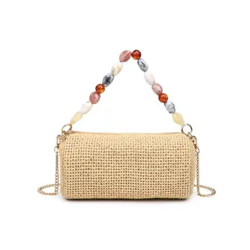 Rachel Straw Clutch in Natural