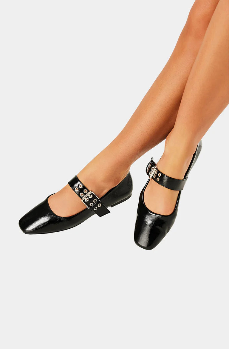 Billini Faris Crinkle Patent Flat