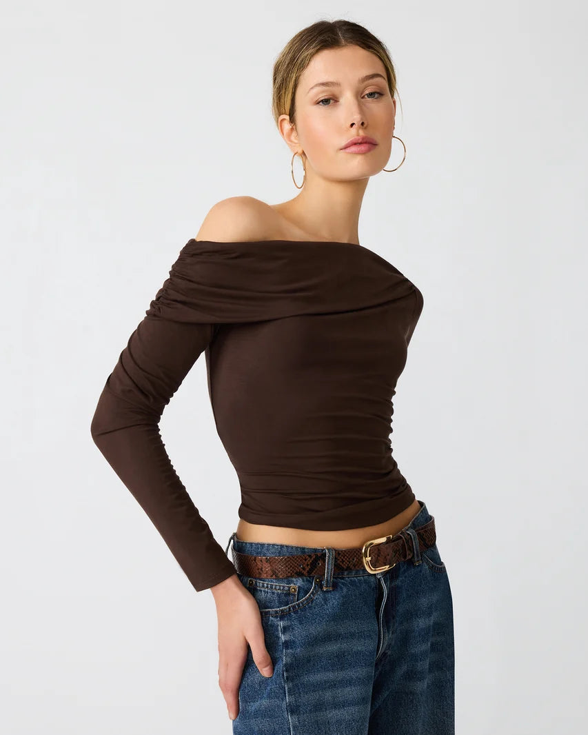 Steve Madden Ryder Knit Top in Walnut