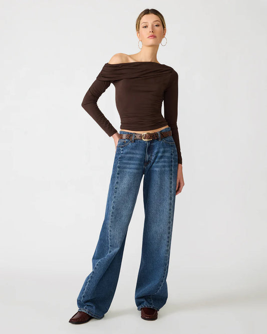 Steve Madden Ryder Knit Top in Walnut