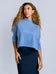 Kersima Aja Mock-neck Top in Light Blue