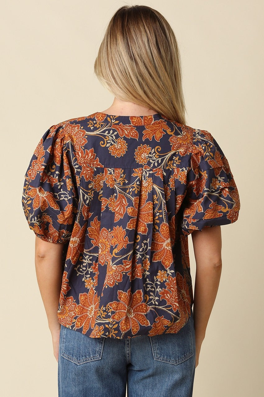 Zelie Floral Puff Sleeve Top