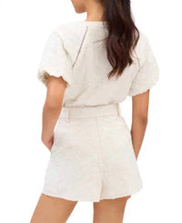 Allison Embroidered Ainsley Shorts Bone