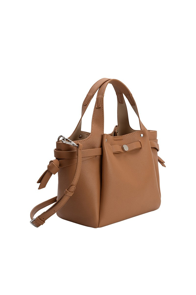 Melie Bianco Avril Top Handle Bag in Caramel