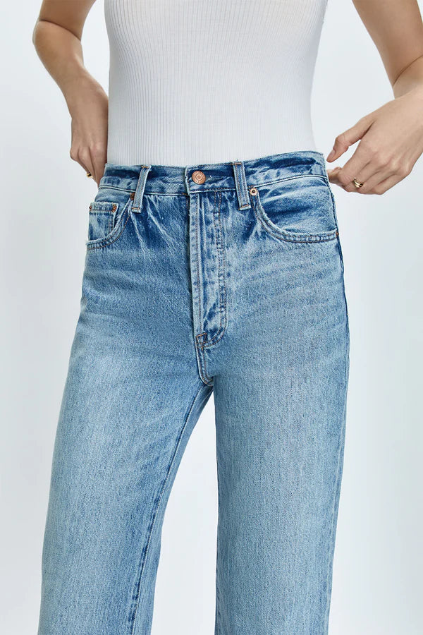 PISTOLA Cassie Super High Rise Straight Jean-Serpentine Village