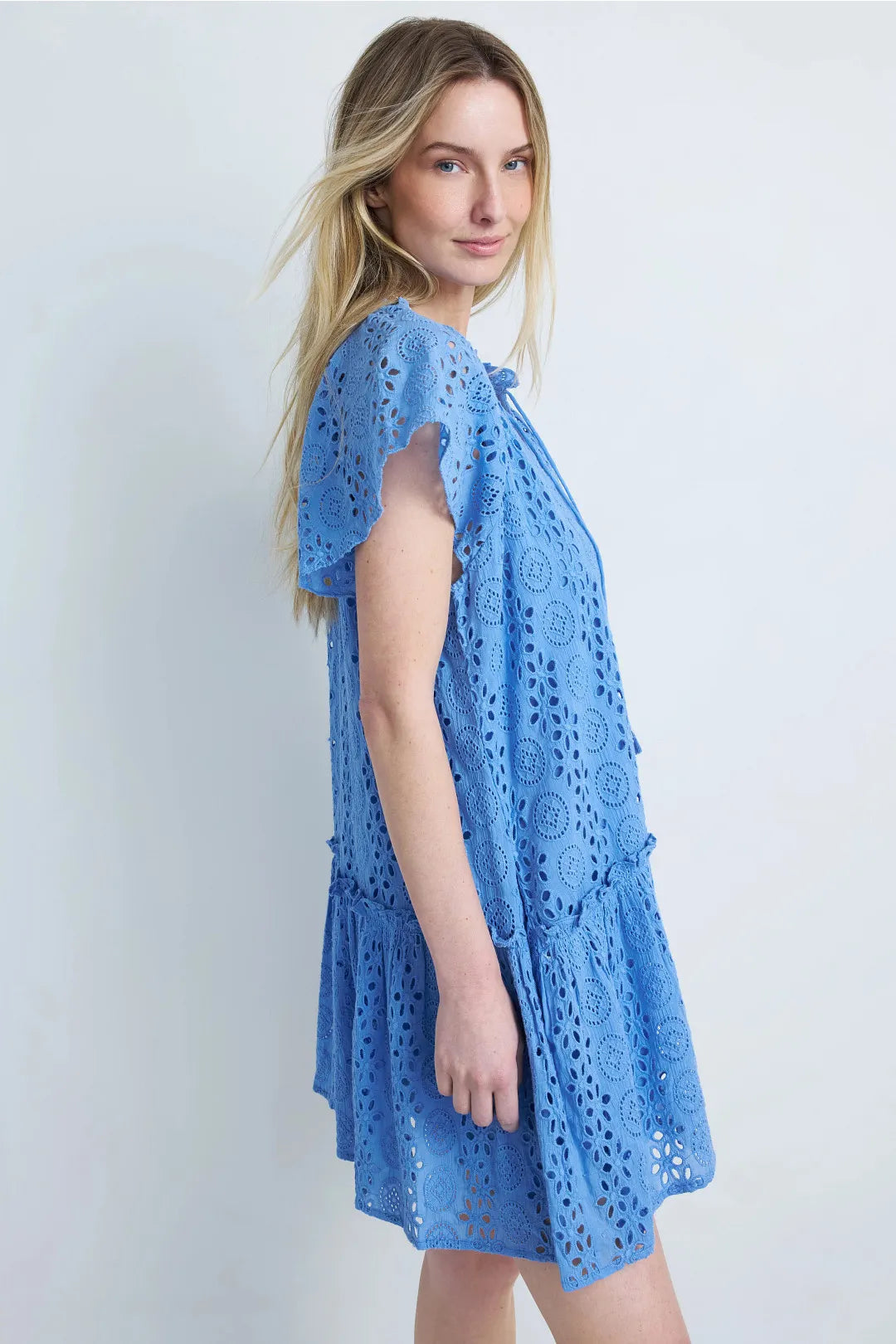 Cleobella Lydia Blue Bonnet Mini Dress