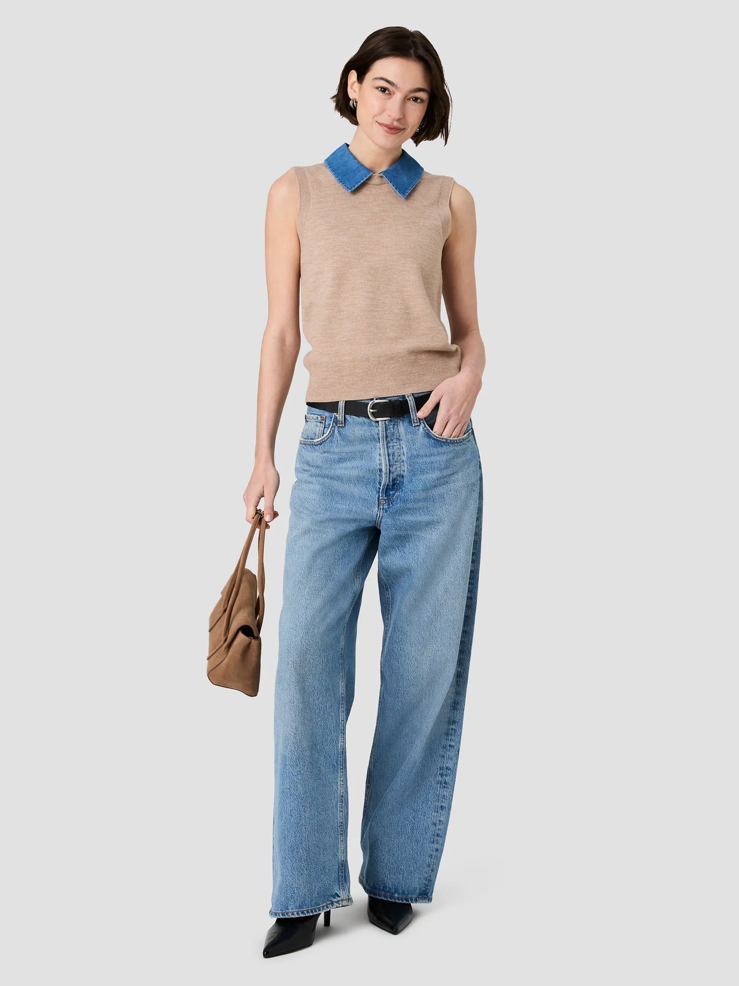 French Connection Collared Knit Vest