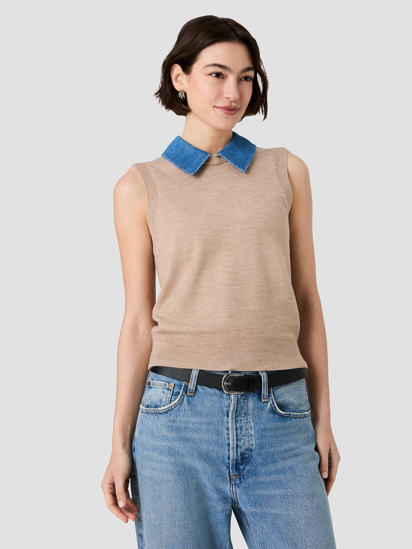 French Connection Collared Knit Vest