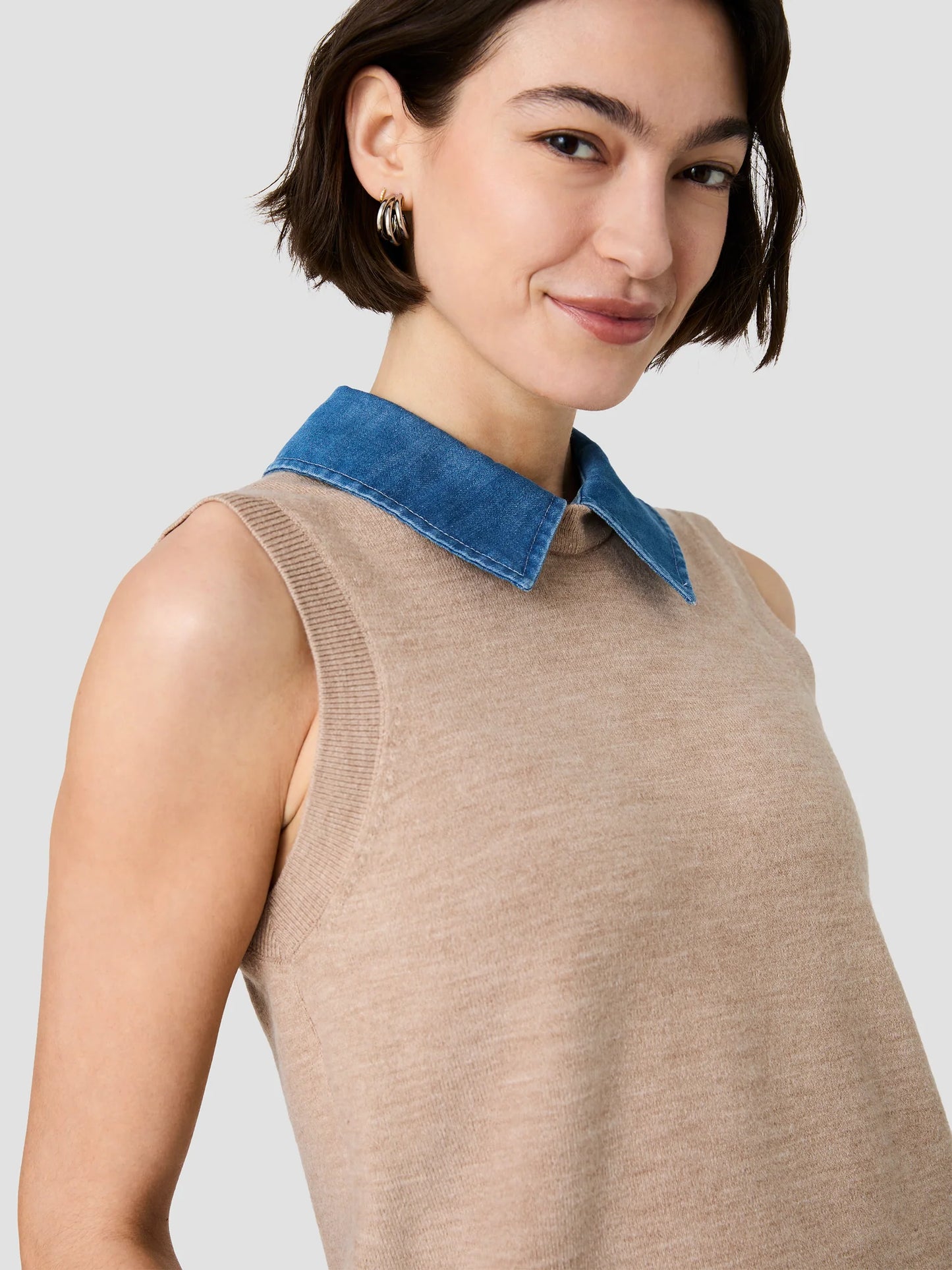 French Connection Collared Knit Vest