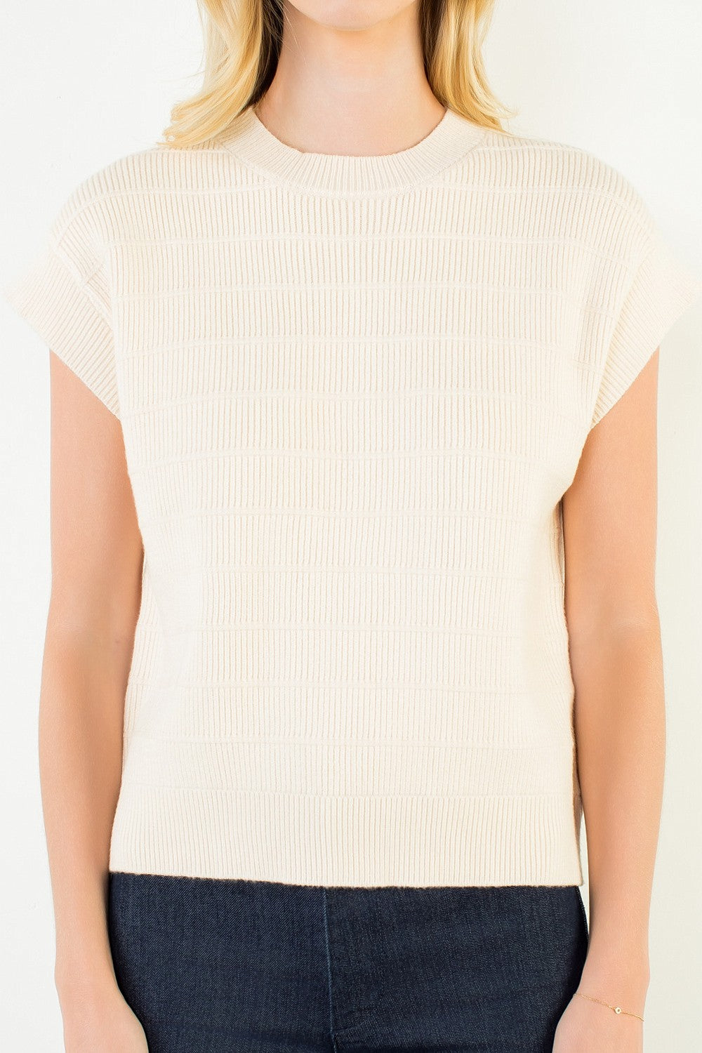 Mary Knit Vest in Cream