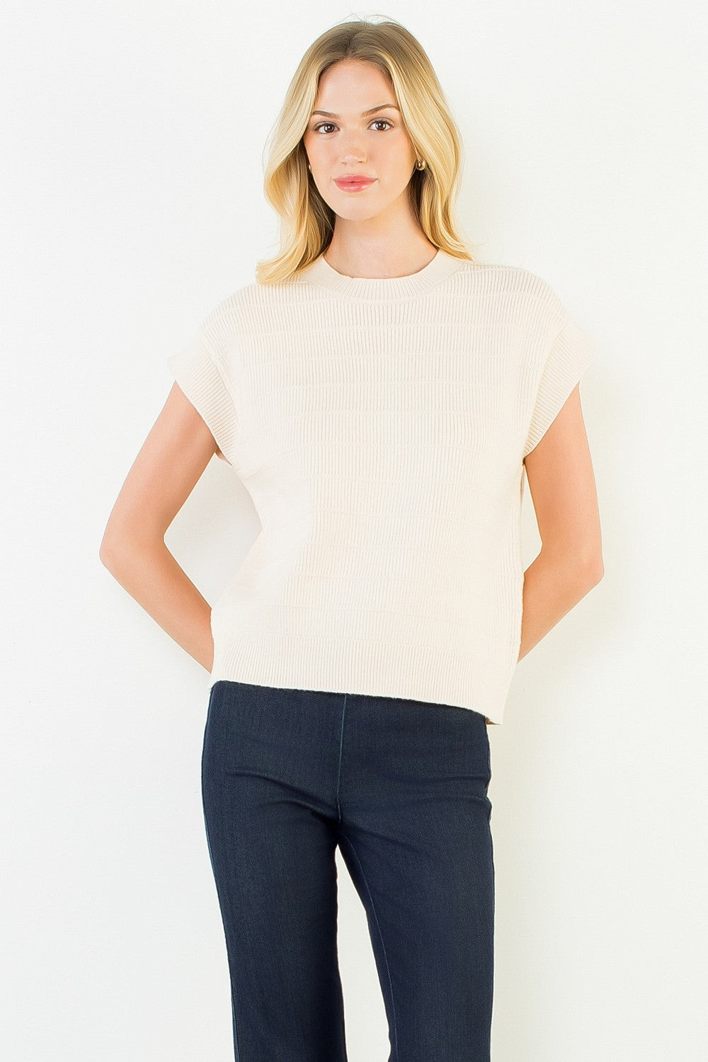 Mary Knit Vest in Cream