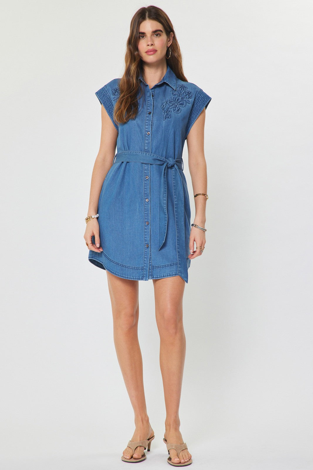 Leni Button Front Mini Dress