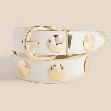 Regan Metallic Studded Leather Belt