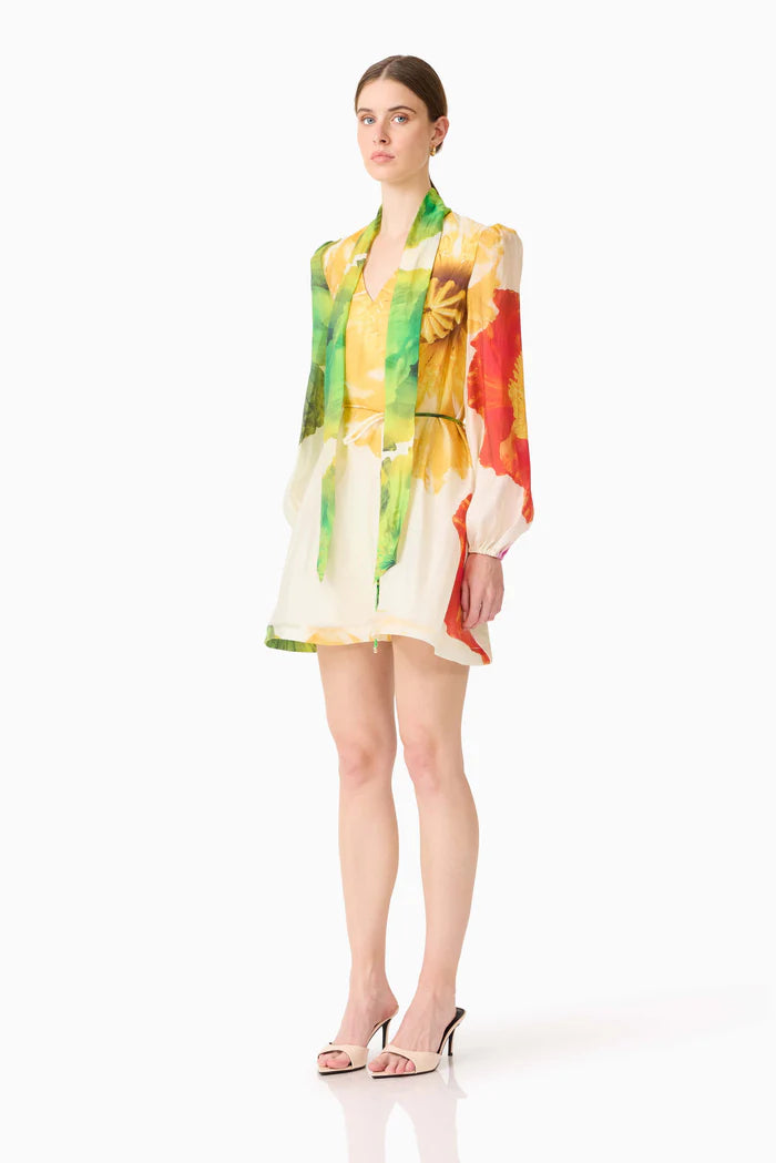Elliatt Lilia Long Sleeve Mini Dress in Multi Floral