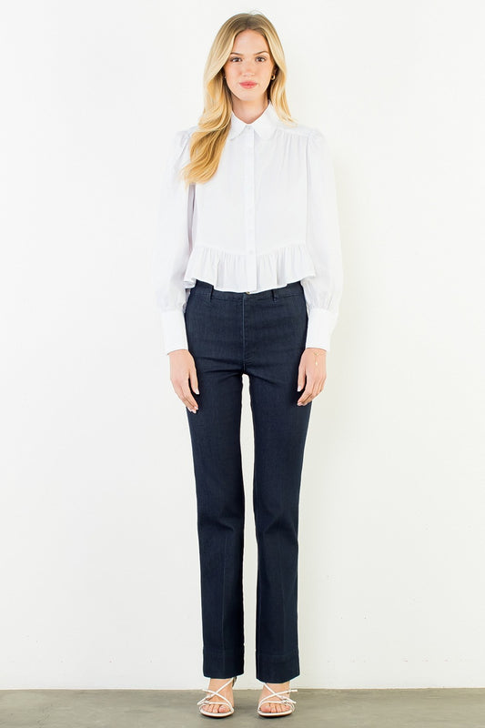 THML Nicole Button Up Long Sleeve Top