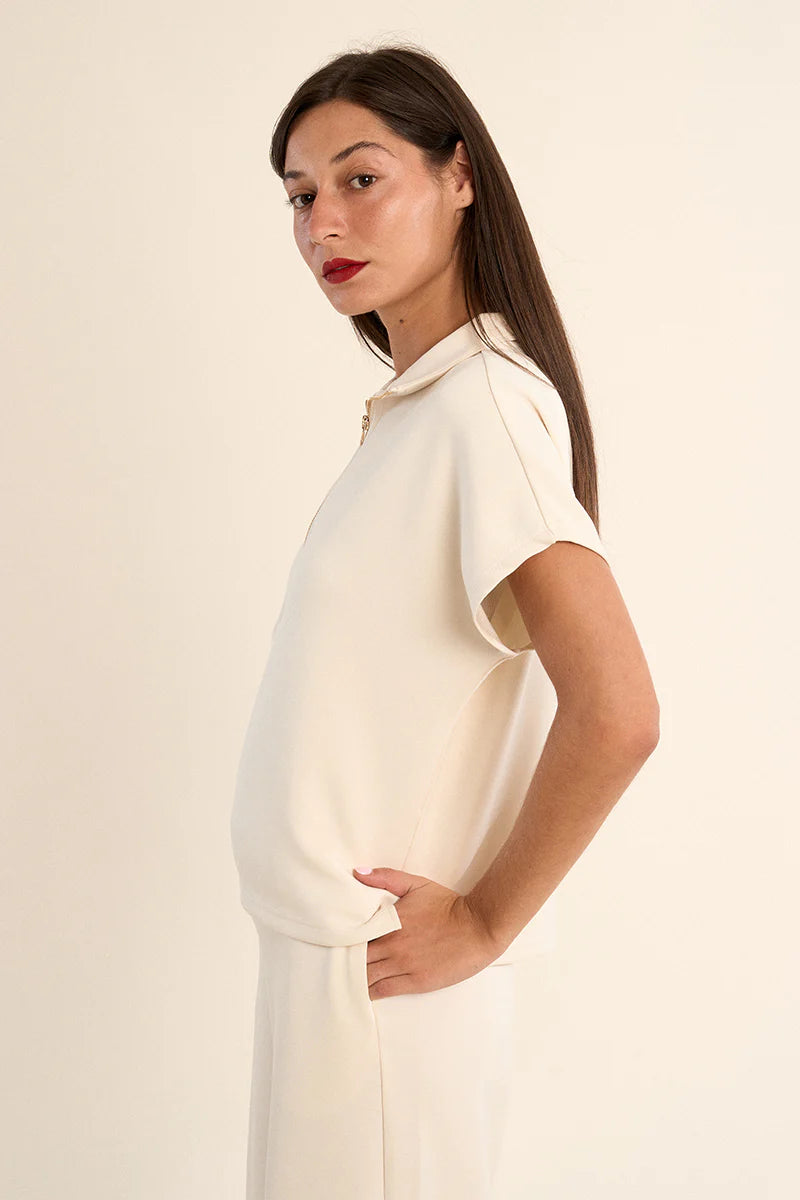 Gabrielle Colette Shorts and Gala Top Set in Off White