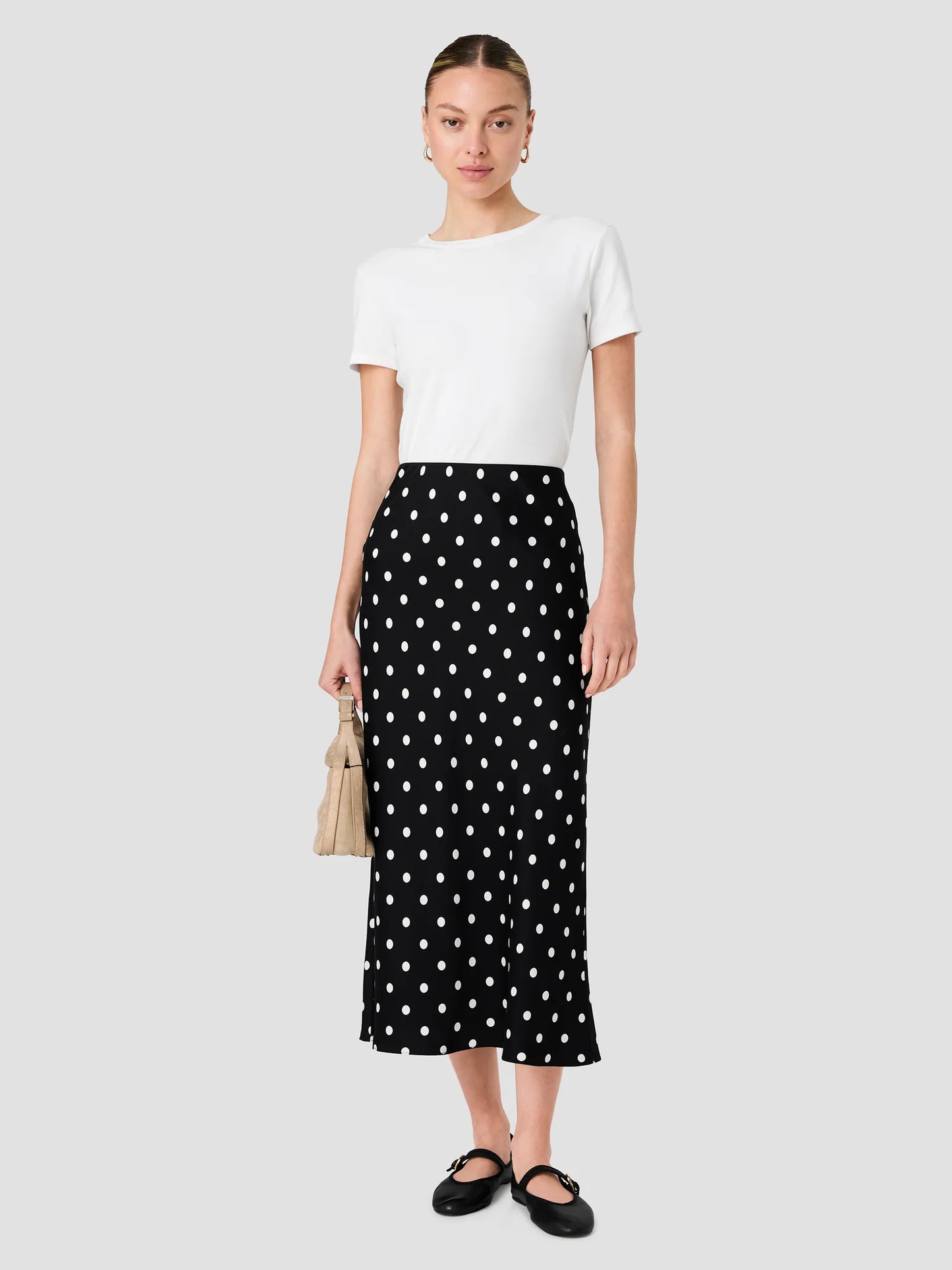 French Connection Ennis Satin Polka Dot Mini Skirt