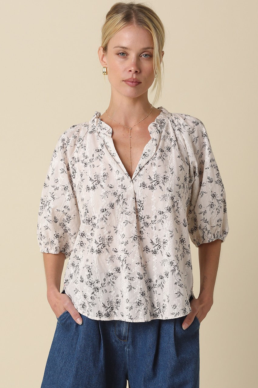 Erica Floral Puff Sleeve Blouse