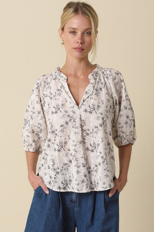 Erica Floral Puff Sleeve Blouse