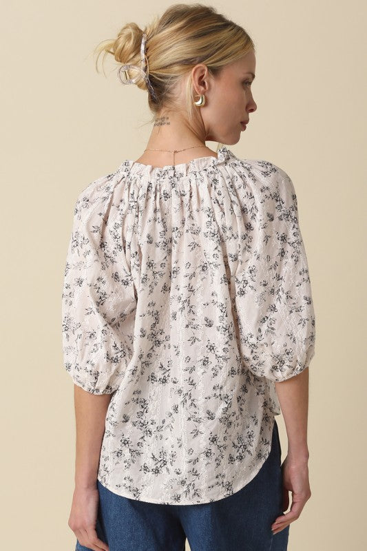 Erica Floral Puff Sleeve Blouse