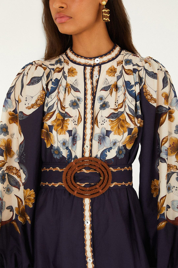 Farm Rio Golden Nature Mini Dress