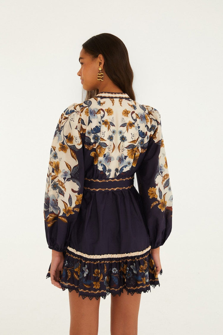 Farm Rio Golden Nature Mini Dress
