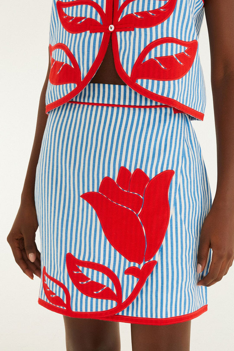 Farm Rio Sky Stripes Mini Skirt