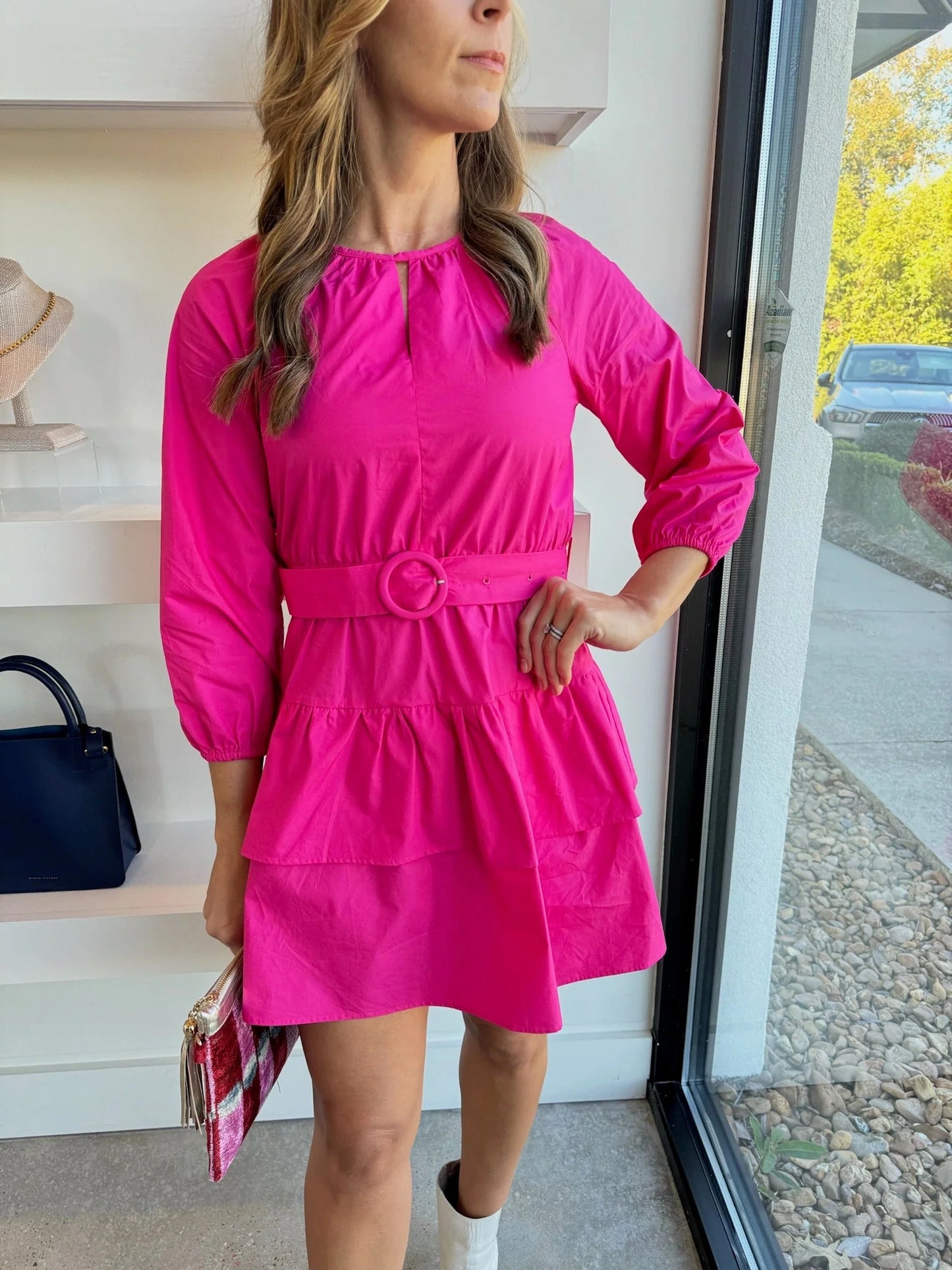 GREYLIN Trina Mini Dress in Fuchsia