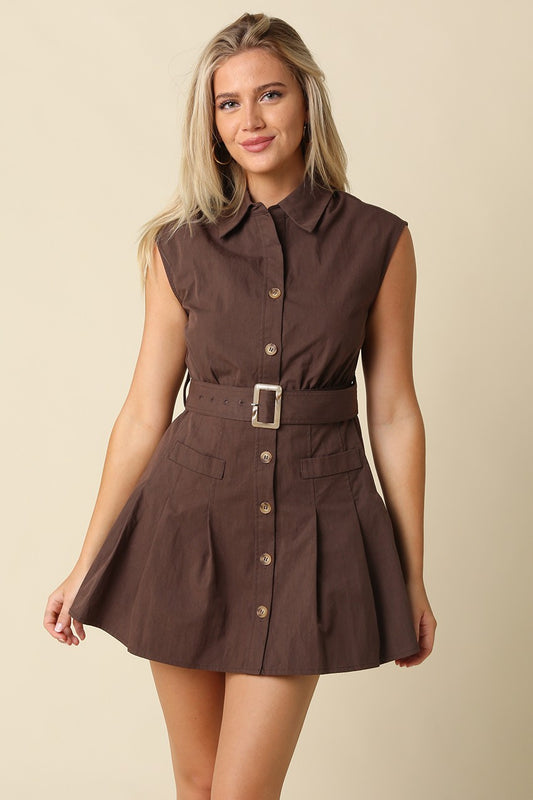 Jessi Shirt Dress In Olive