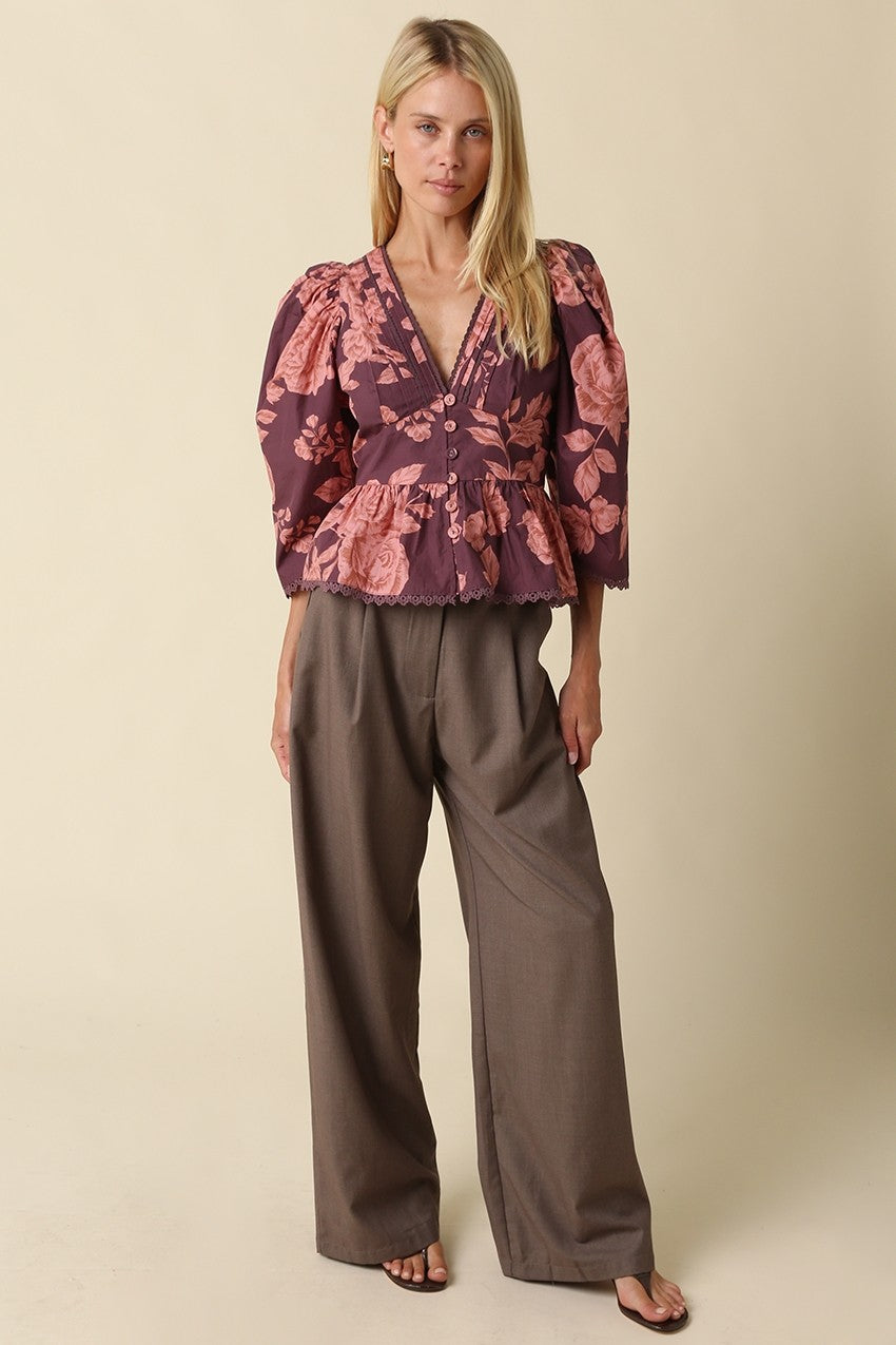 Gina Floral Puff Sleeve Top