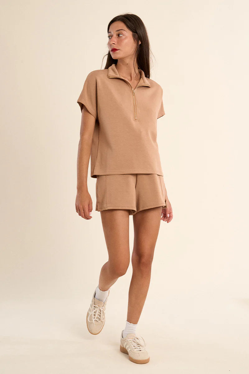 Gabrielle Colette Shorts and Gala Top Set in Camel