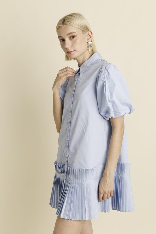 Gianna Pleated Hem Mini Dress