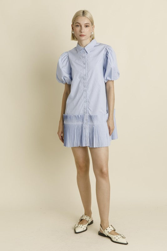Gianna Pleated Hem Mini Dress