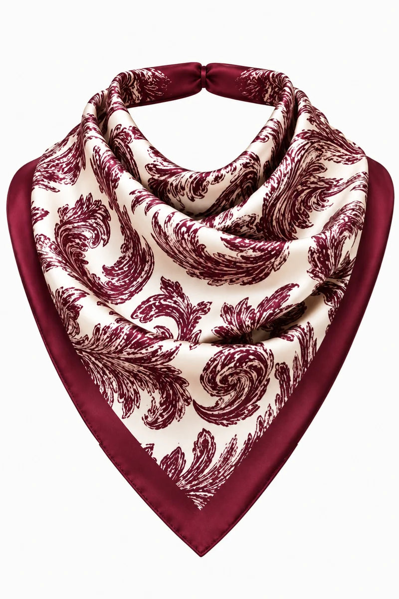 Anna Cate Paisley Scarf in Maroon
