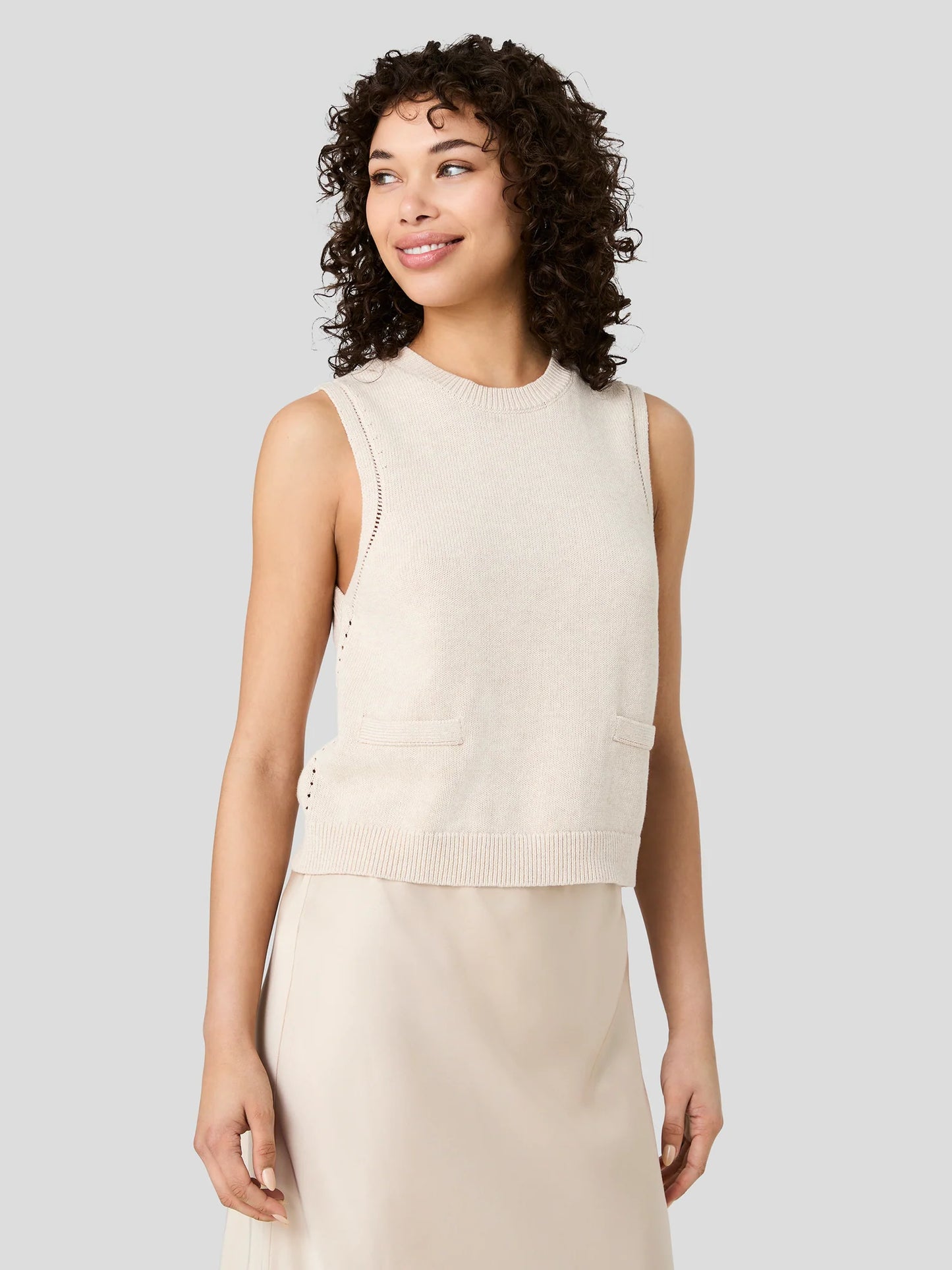French Connection Pointelle Border Top