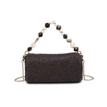 Rachel Straw Clutch in Chocolate