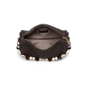 Rachel Straw Clutch in Chocolate